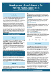 Development of an Online App for Holistic Health Assessment - Research Poster