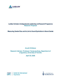 Research Outline: Measuring Gender Bias and its Link to Sound Symbolism in Name Gender