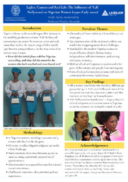 Research Poster---Lights, Camera, and Real Life: The Influence of 'Y2k' Nollywood on Nigerian Women (1990-Early 2000s)