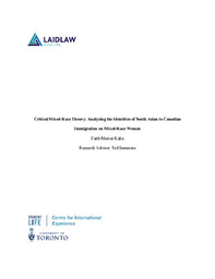 Critical Mixed-Race Theory: Analyzing the Identities of South Asian to Canadian Immigration on Mixed-Race Women — Research Proposal