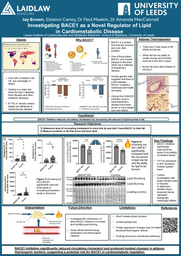 Research Poster: Investigating BACE1 as a Novel Regulator of Lipid  in Cardiometabolic Disease