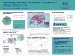 Poster: Nutritional Quality of Restaurant Access through Online Food Delivery Services and Food-Related Behaviors in Hong Kong