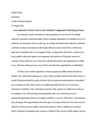 An Examination of Early Childhood Literacy with Raising a Reader