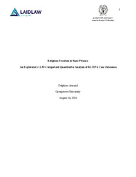 Research Paper: Religious Freedom in State Prisons: An Exploratory LLM-Categorized Quantitative Analysis of RLUIPA Case Outcomes