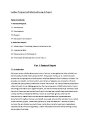 Laidlaw Programme Reflective Research Report
