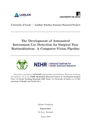Research Report: The Development of Automated Instrument-Use Detection for Surgical Tray Rationalisation: A Computer-Vision Pipeline