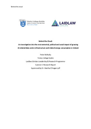 Behind the Cloud: An investigation into the environmental, political and social impact of growing AI-related data centre infrastructure and related energy consumption in Ireland.