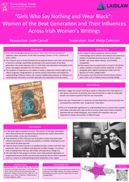 Poster - "Girls Who Say Nothing and Wear Black": Women of the Beat Generation and Their Influences Across Irish Women's Writings