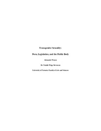 Research Proposal | Transgender Sexuality; Porn, Legislation, and the Public Body
