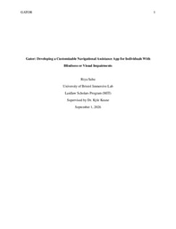 (Report) Gator: Developing a Customized Navigational Assistance App for Individuals With Blindness or Visual Impairments