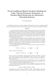 Informative Threshold Events for Lotka-Volterra Parameter Estimation