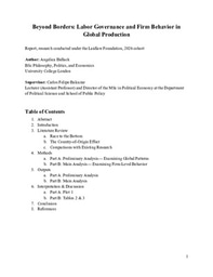 Beyond Borders: Labor Governance and Firm Behavior in Global Production