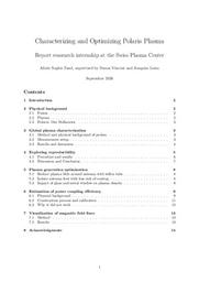 Research Report: Characterizing and Optimizing Polaris Plasma