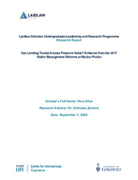 Laidlaw Scholar Research Report