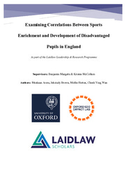 Research Summer: Examining Correlations Between Sports Enrichment and Pupil Development