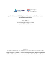 Paper: Agent-Based Biomechanical Modelling of Lung Adenocarcinoma and its Tumour-Immune-Microenvironment using PhysiCell - Akshaya Nishanthan