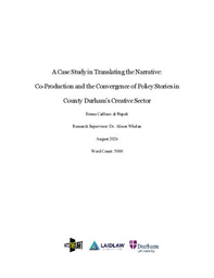 A Case Study in Translating the Narrative: Co-Production and the Convergence of Policy Stories in County Durham's Creative Sector