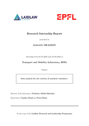 Research report : Data analysis for the creation of synthetic containers