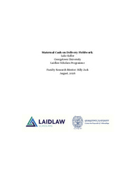 Maternal Cash on Delivery Fieldwork Paper