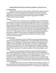 Laidlaw Research Essay: Exploring Mitochondrial Gene Expression in Progression to Colorectal Cancer