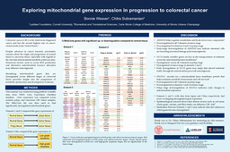 Laidlaw Research Poster: Exploring Mitochondrial Gene Expression in Progression to Colorectal Cancer