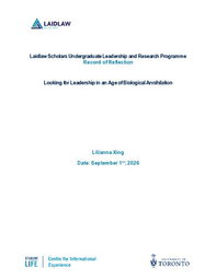 Research Summer Reflection: Looking for Leadership in an Age of Biological Annihilation