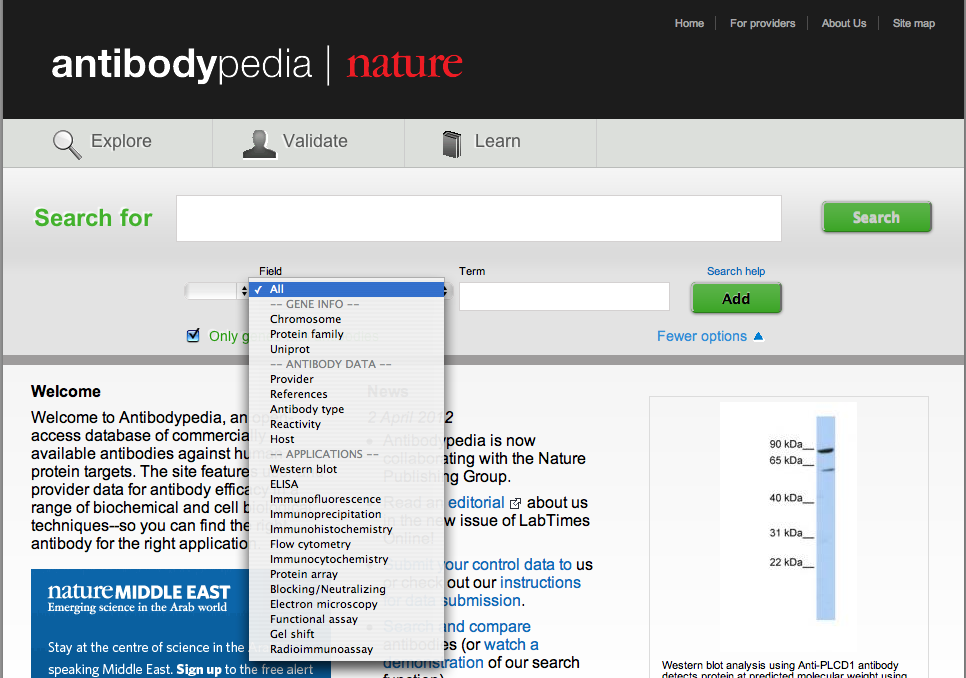 Advanced Search on Antibodypedia Advanced Search on Antibodypedia