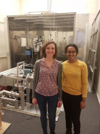 Giulia Pacchioni and Ali Yazdani in front of an instrument