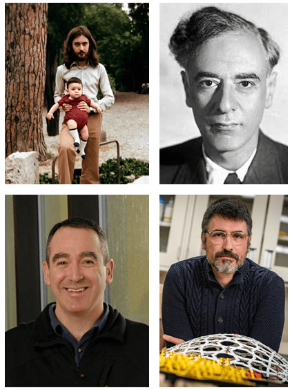 My uncle, Roberto Carullo, with me; Lev Landau; Erik Bollt; and Paolo Celli 