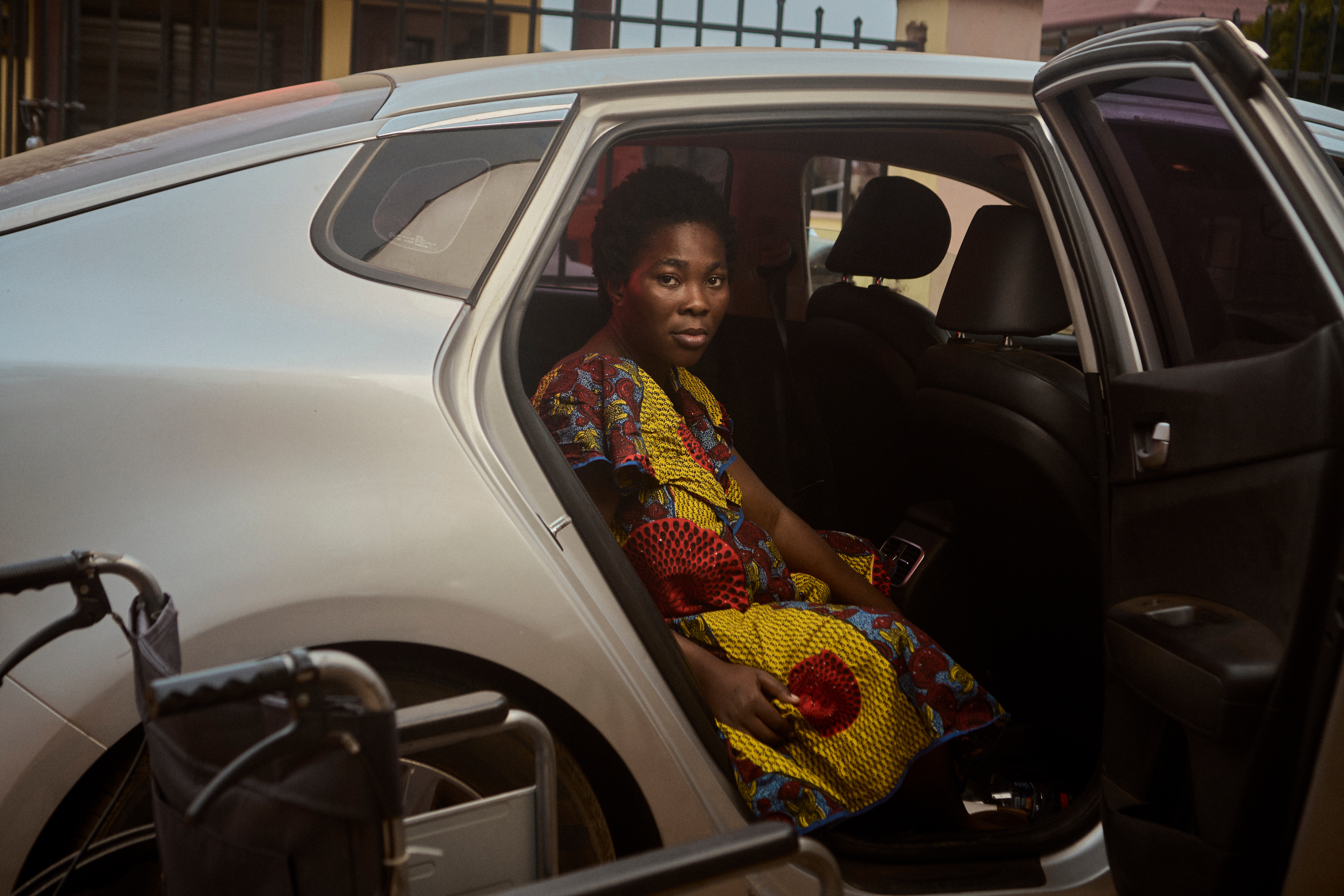 A pregnant woman en route to a health facility in Accra, Ghana