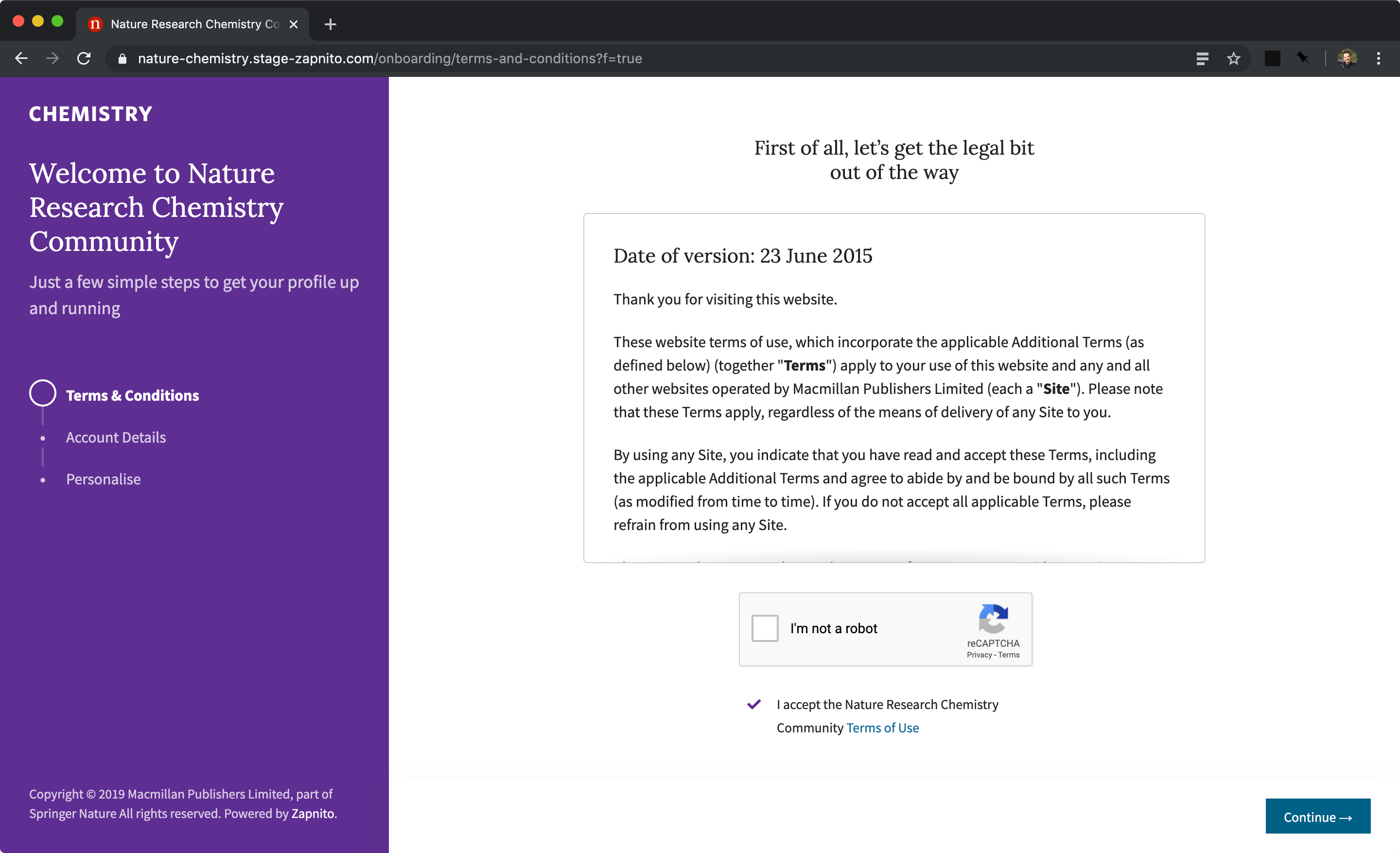T&Cs - customized color scheme
