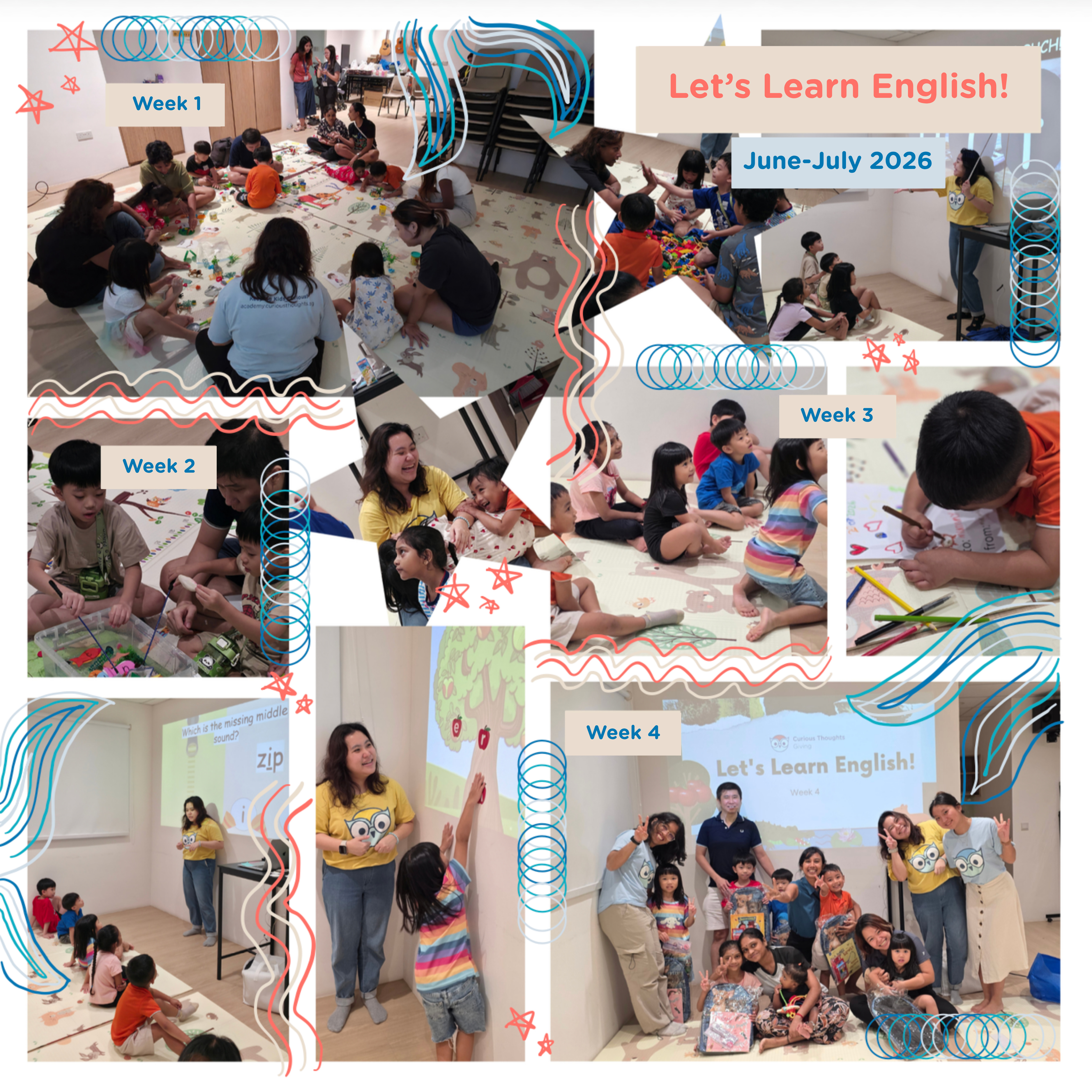 Illustrated Collage - Let's Learn English