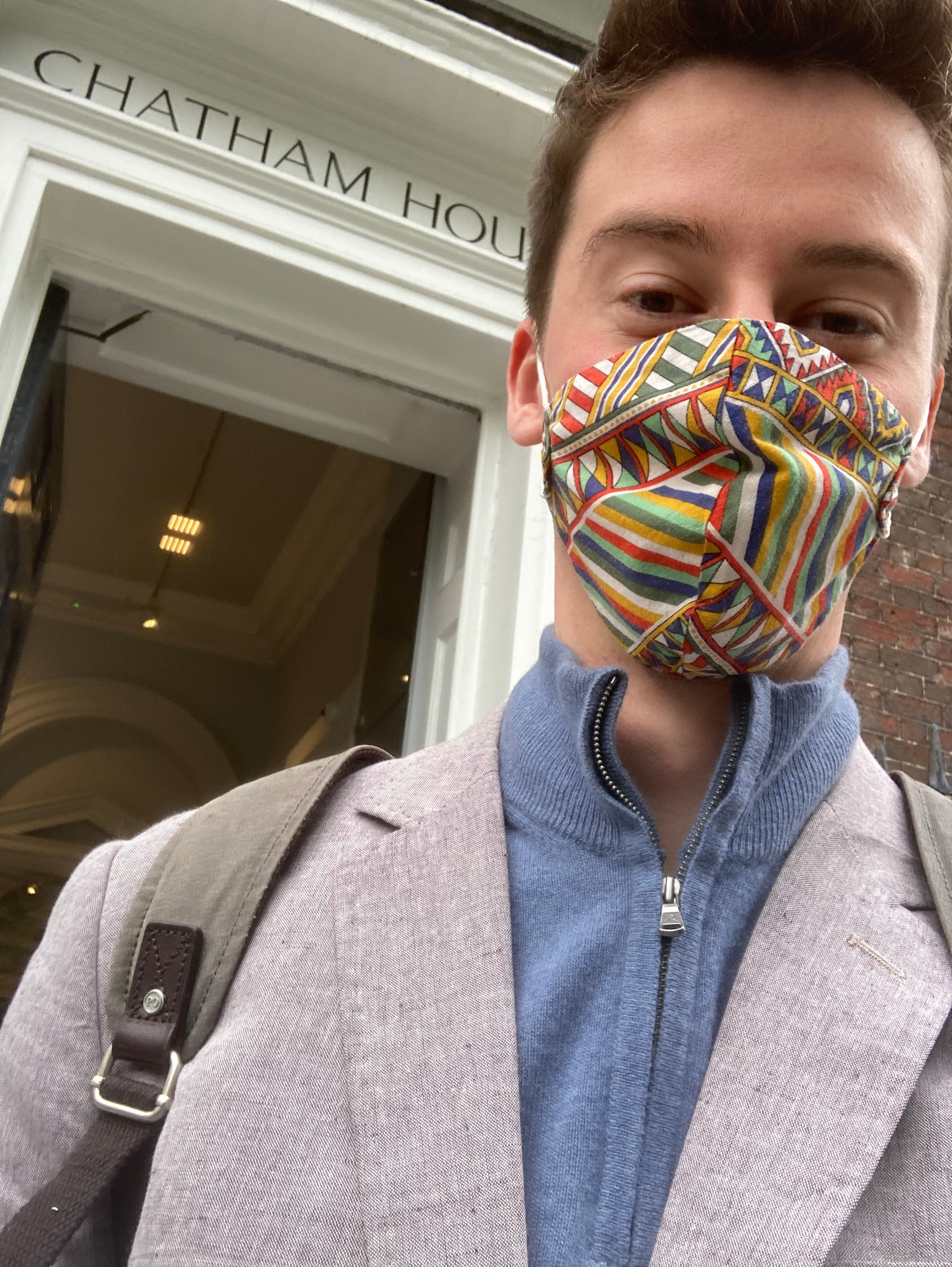 Stood outside Chatham House on a Laidlaw research trip to London