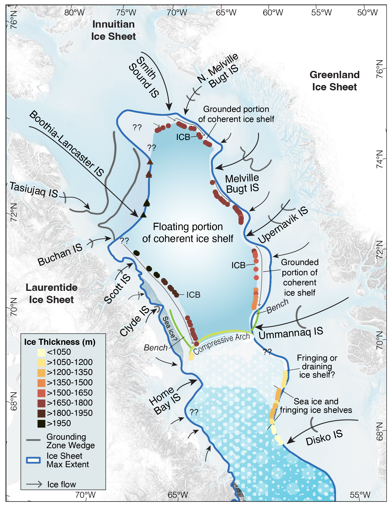 ice configuration in Baffin Bay for the last glacial maximum