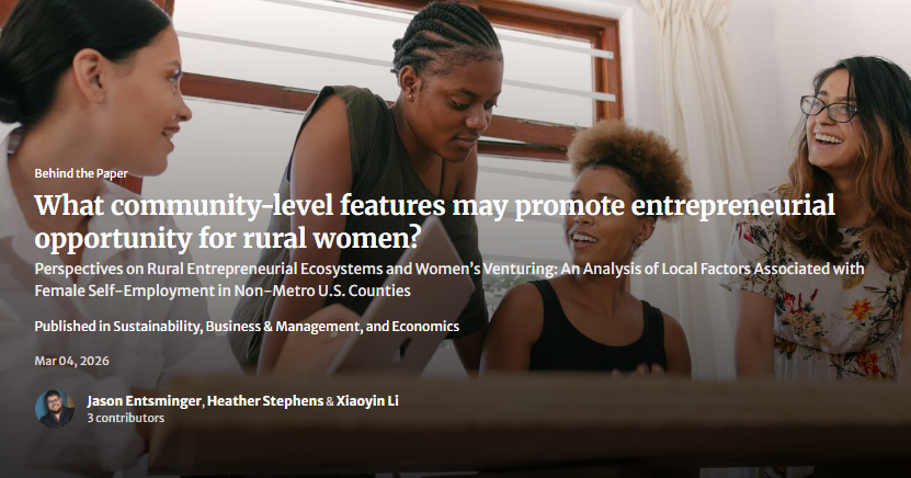 What community-level features may promote entrepreneurial opportunity for rural women?
