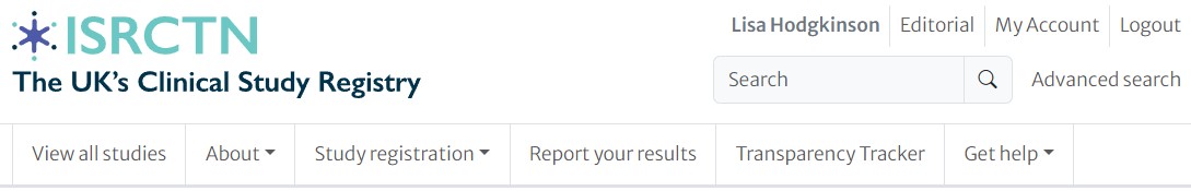 Screenshot of ISRCTN editorial Screenshot of ISRCTN editorial