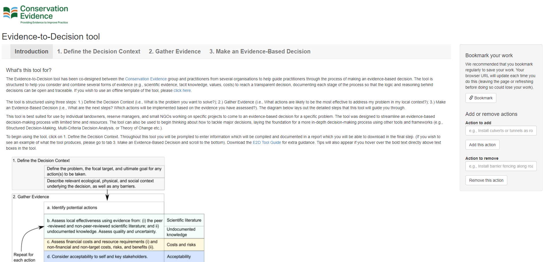 Photo of Evidence-to-Decision tool website