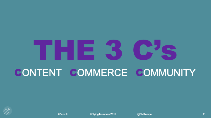 The 3Cs: Content, Commerce, Community