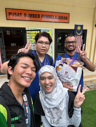 FGD Research Team (2023). From front left to right: Syahmirul and Melissa; From back left to right: Amirul and Mohd Hidir. The core research team conducting fieldwork at one of the MRSM campuses in Malaysia.