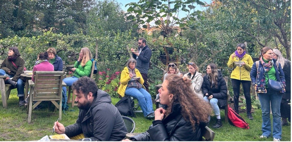 General Annual Meeting in Kent between GreenME partners. They are enjoying lunch together in green space. 
