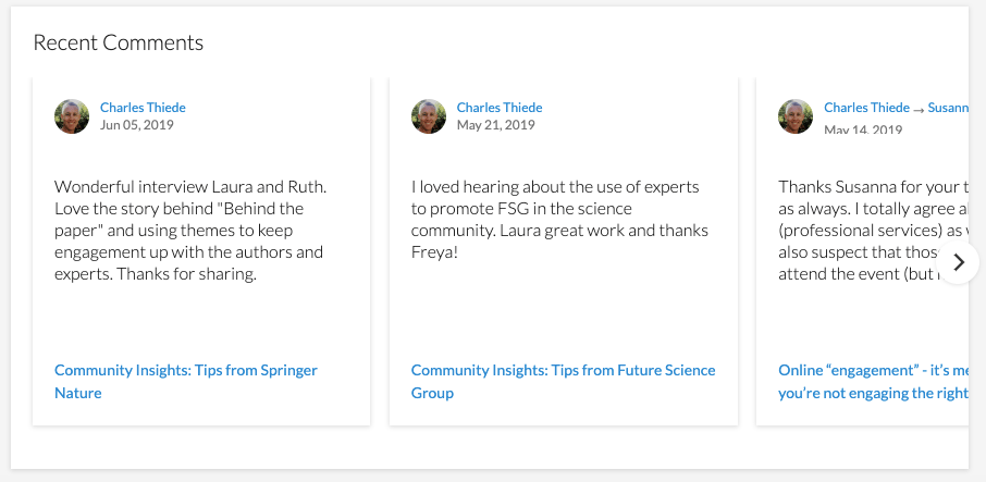 Recent conversations and comments 