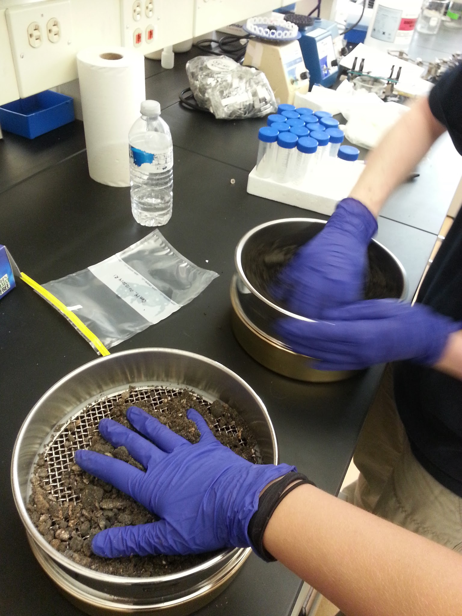 Sieving soil