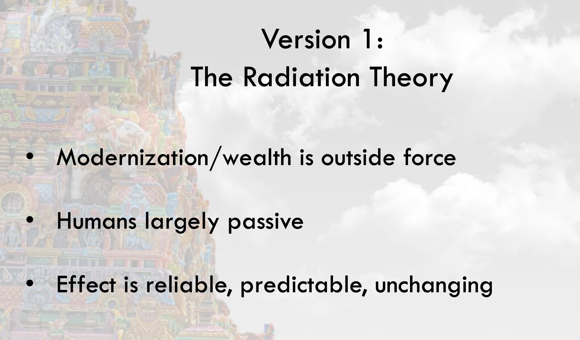 The radiation model of modernization reducing cultural differences