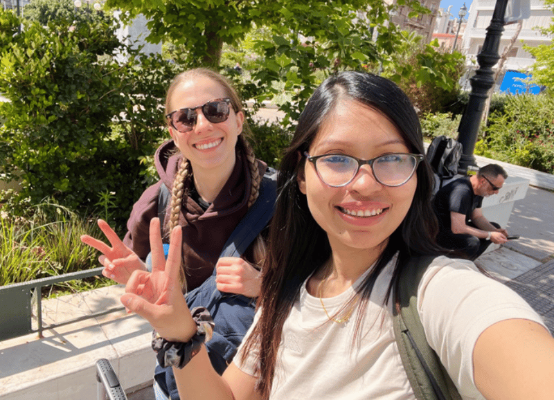 Selfie photo of two young women.