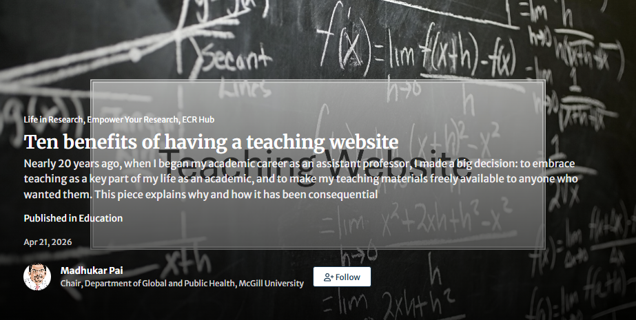 Ten benefits of having a teaching website