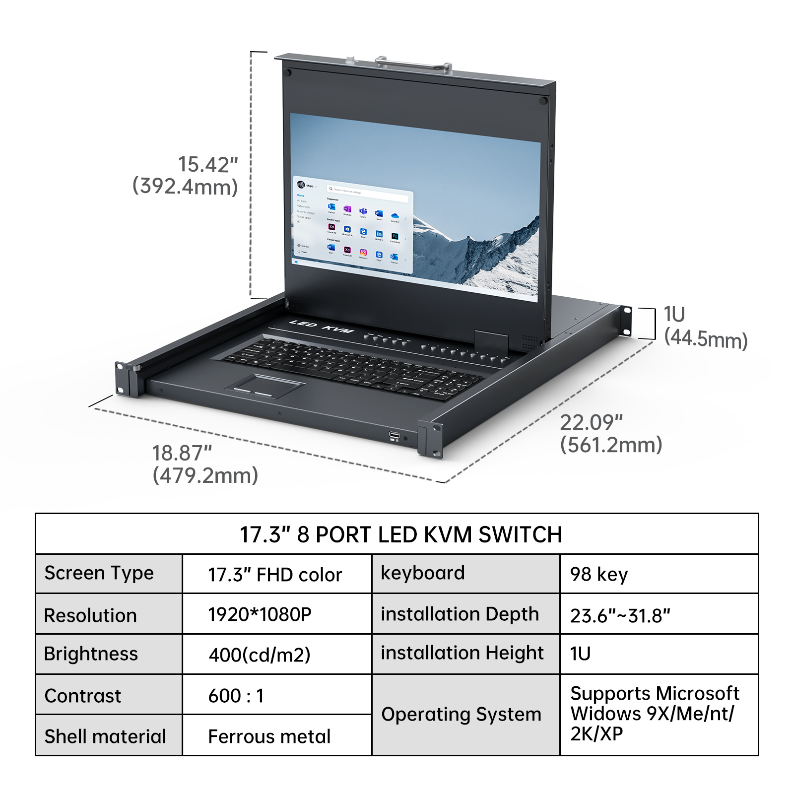 LCD KVM console switch