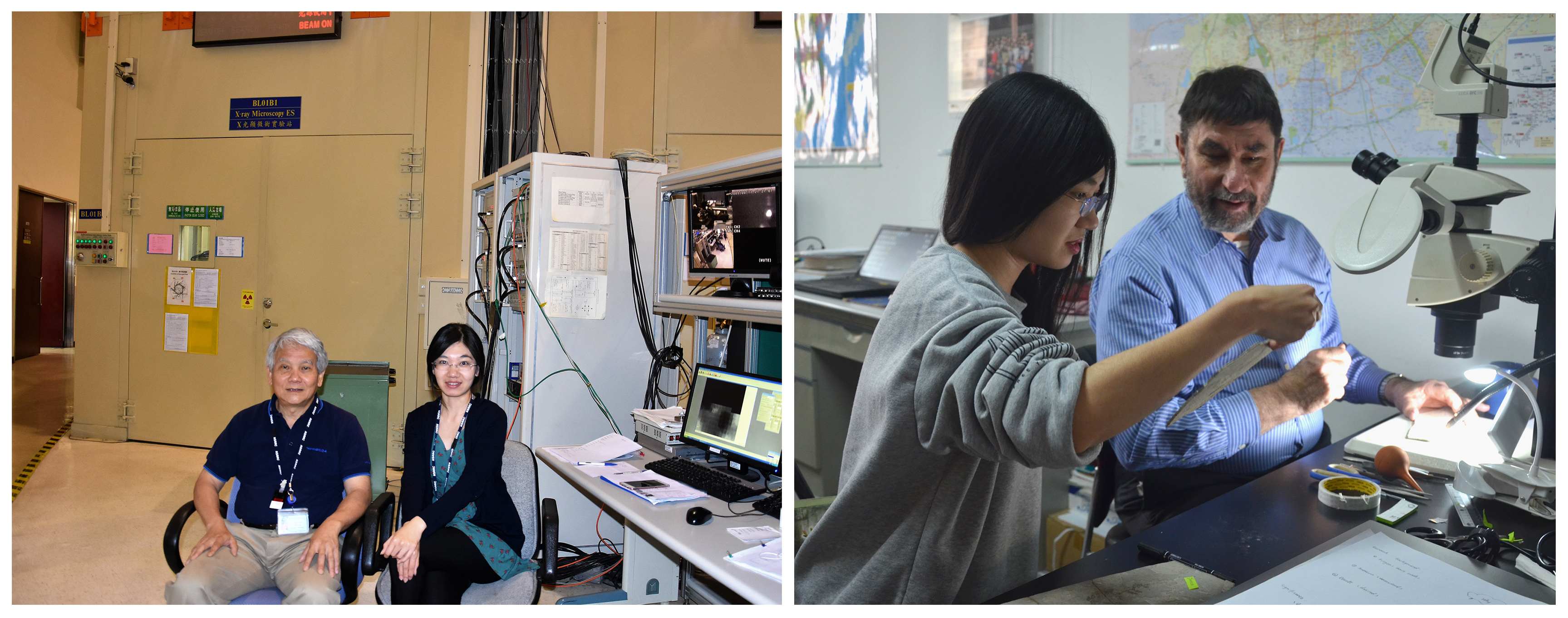 Fig. 5 Work in the Nano-CT scanning station of NSRRC (National synchrotron radiation research center, Taiwan) and Key Laboratory of Insect Evolution and Environmental Change (Capital Normal University). Fig. 5 Work in the Nano-CT scanning station of NSRRC (National synchrotron radiation research center, Taiwan) and Key Laboratory of Insect Evolution and Environmental Change (Capital Normal University).