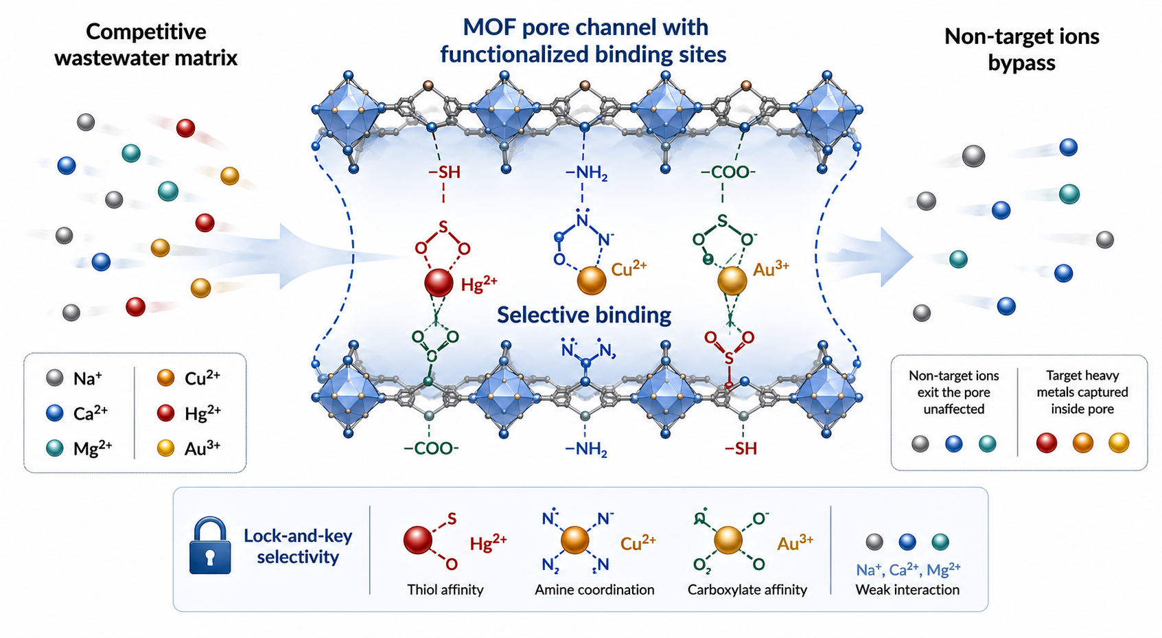 Selective recovery using MOF