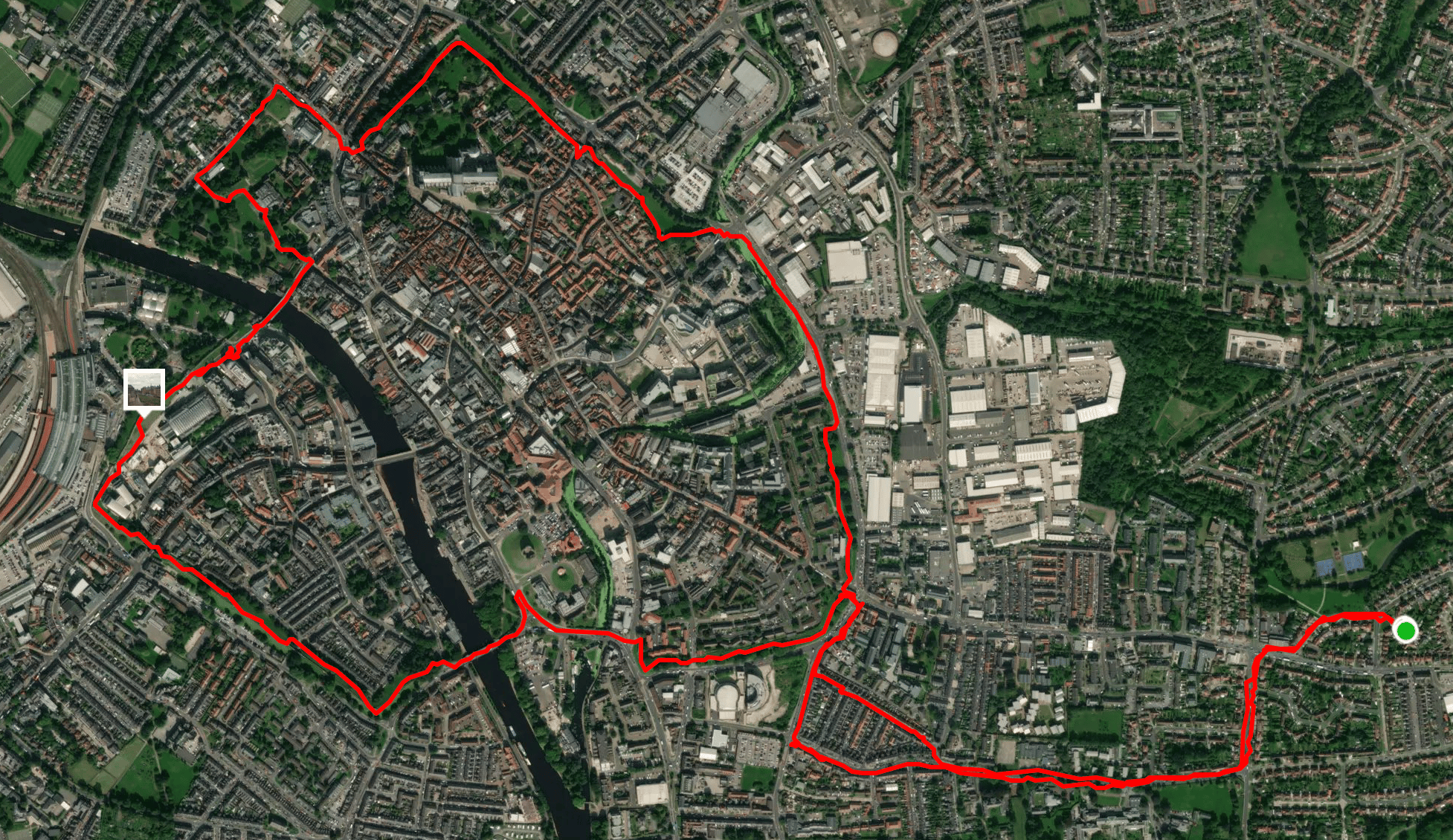 Miles 22-27 - A Strava map of my final 5.5 mile walk around the city walls!