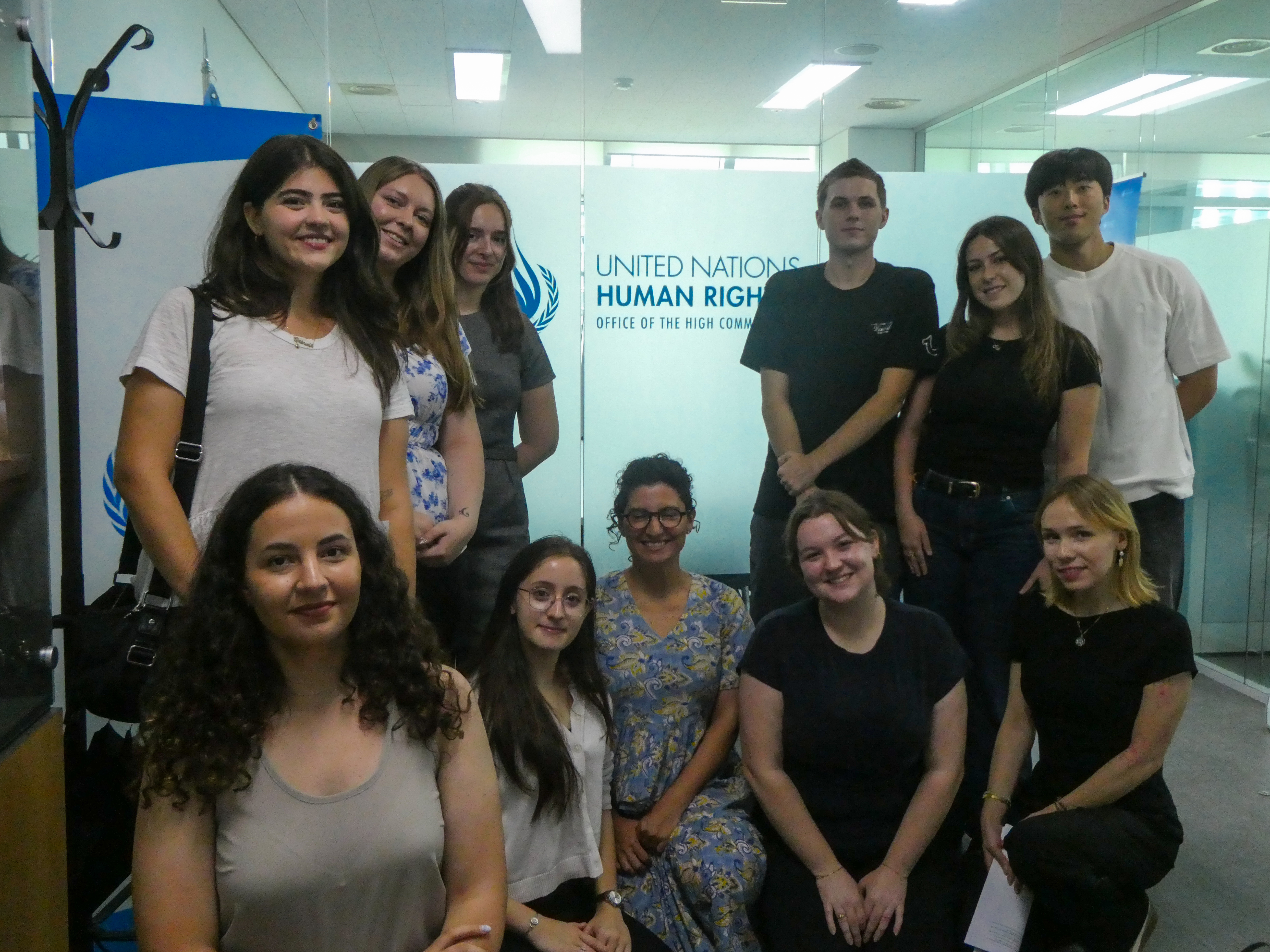 PSCORE interns at the UN OHCHR office (with me on the far left, in grey)